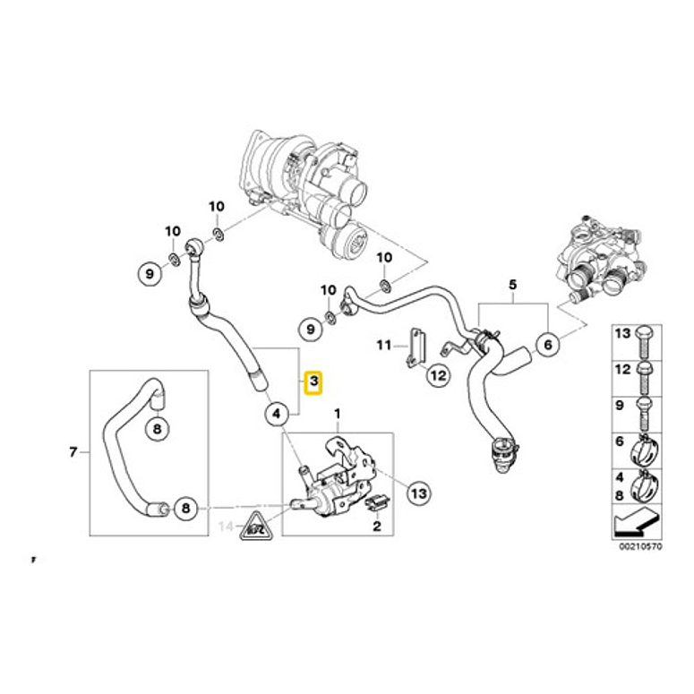 Cañería Refrigeracion Turbo Mini Cooper S R55 Al R60 3