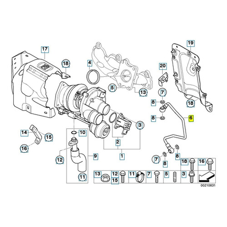 Cañeria Aceite Turbo Mini Cooper S R55,r56,r57,r58,r59,r60 3