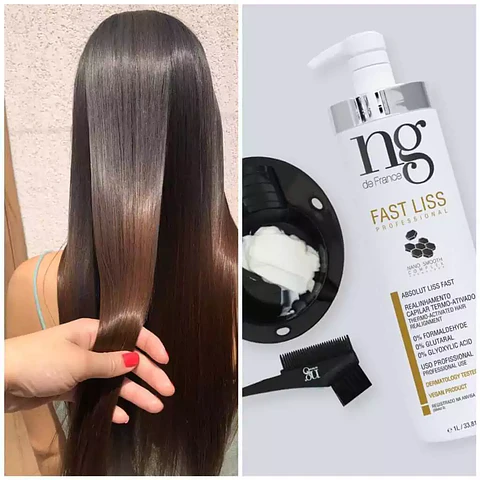 Brazilian Vegan Keratin Treatment for Frizz Control | Fast Liss 1000ml/33.8 fl oz