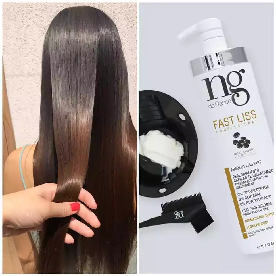 Brazilian Vegan Keratin Treatment for Frizz Control | Fast Liss 1000ml/33.8 fl oz 1