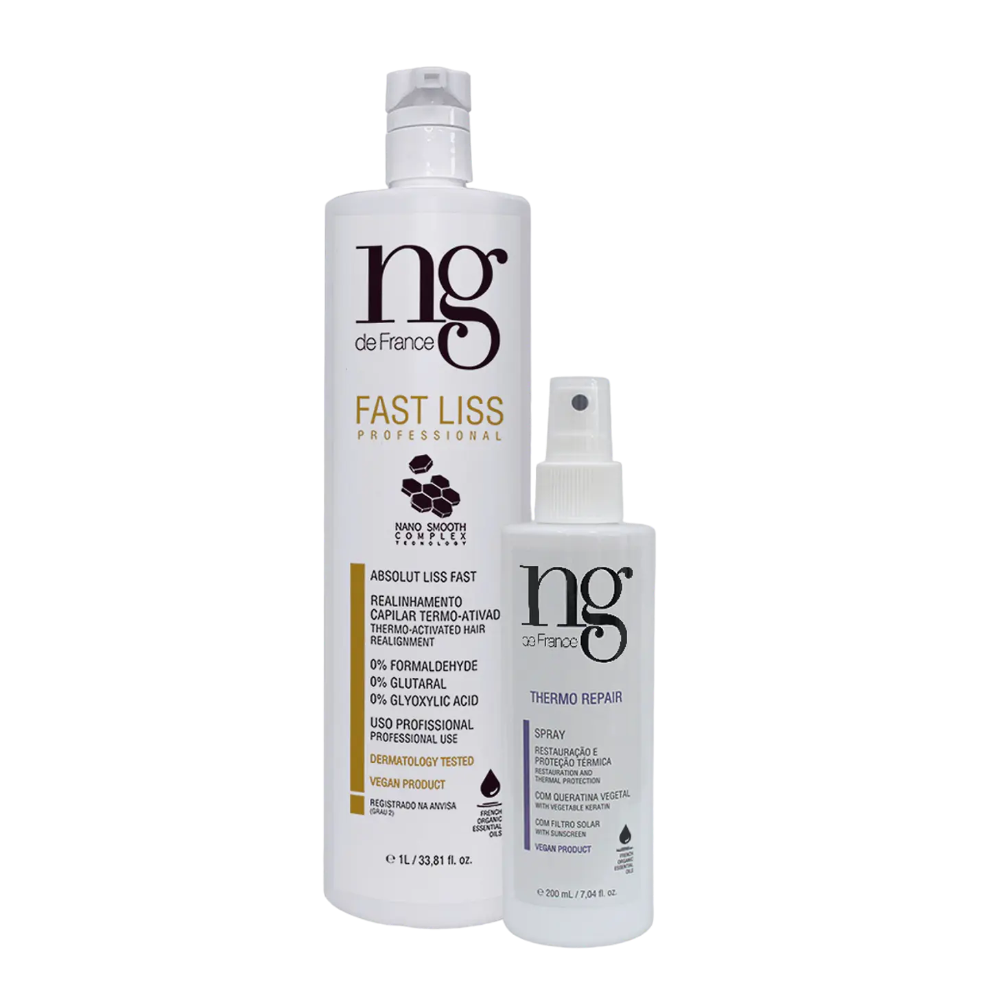 NG de France Fast Liss - Vegan Straightening Hair Combo 1