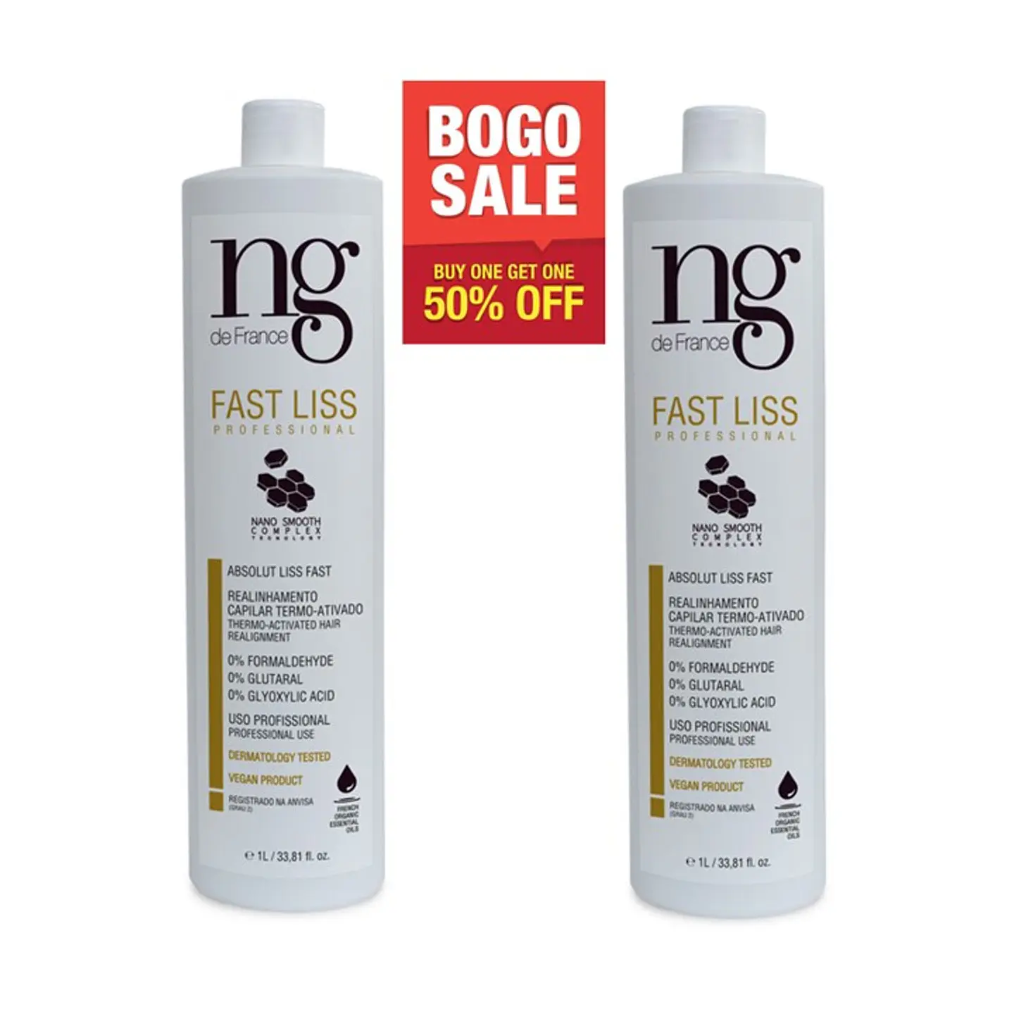 Brazilian Vegan Keratin Treatment for Frizz Control | Fast Liss 1000ml/33.8 fl oz - Sale 1