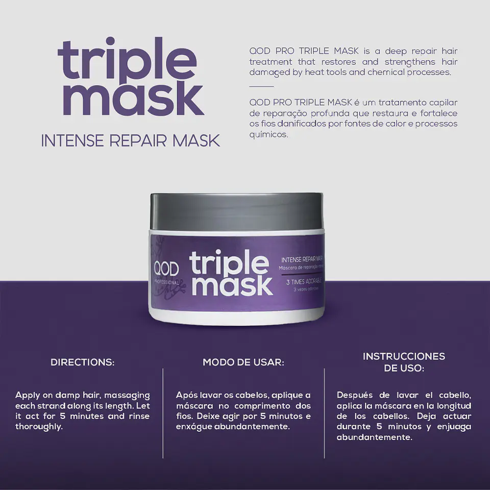 Triple Mask 300g - Intensive Treatment - QOD PRO 4