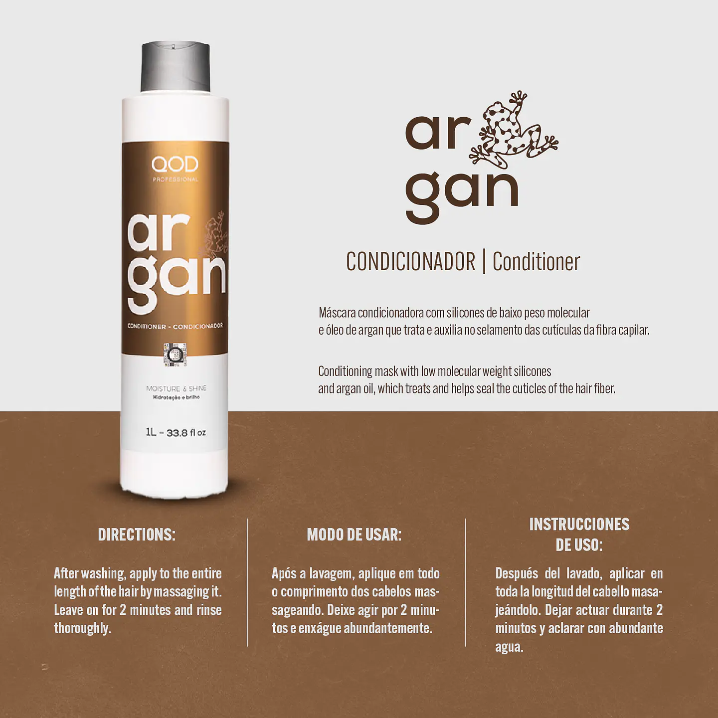 Argan Set - Shampoo and Conditioner 1000ml each - QOD PRO 5
