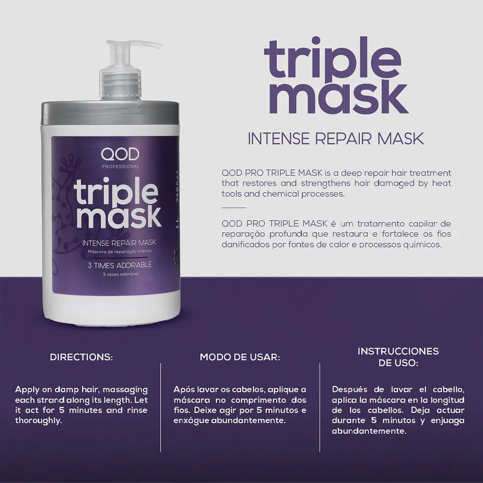 Triple Mask 1000ml - Intensive Treatment - QOD PRO 3