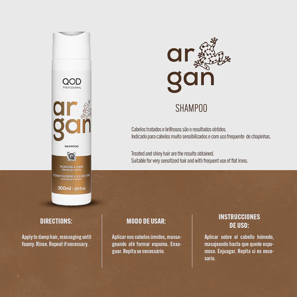 Argan Set - Shampoo and Conditioner 300ml each - QOD PRO 4