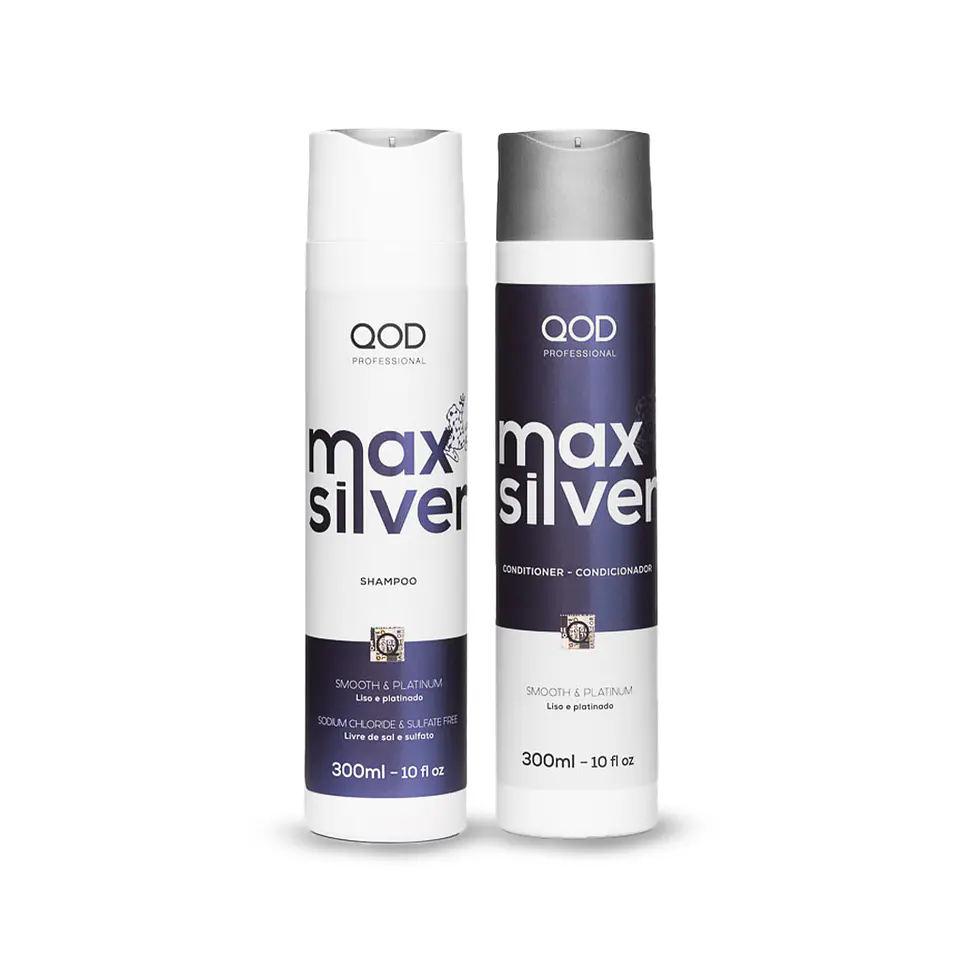 Max Silver Set - Shampoo and Conditioner 300ml each - QOD PRO 1