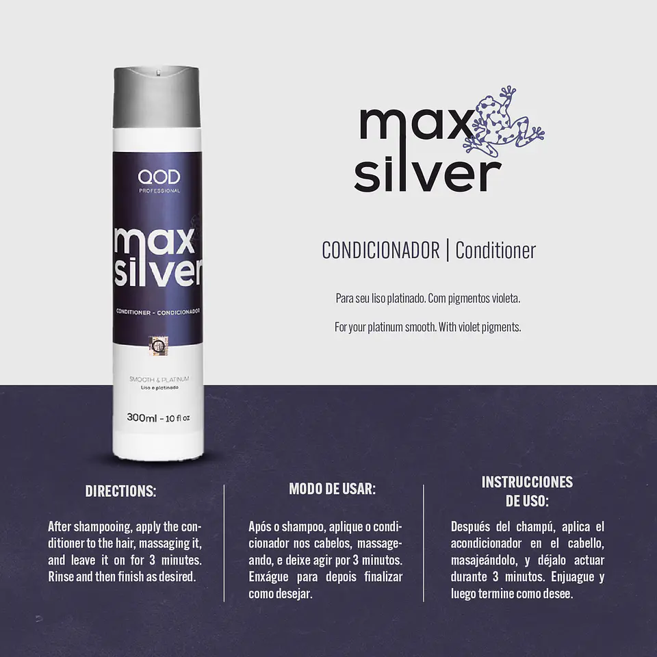 Max Silver Set - Shampoo and Conditioner 300ml each - QOD PRO 5
