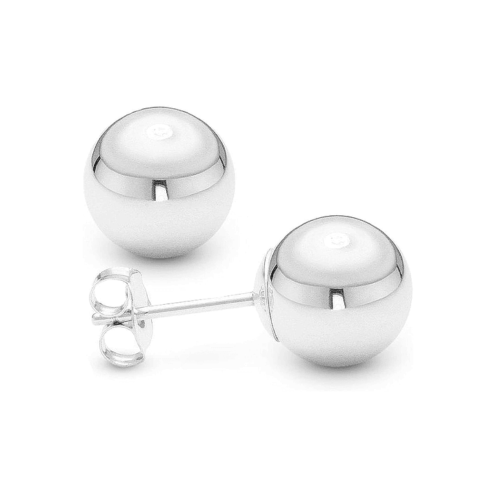 Aritos De Plata 925 Bolitas 8mm 1