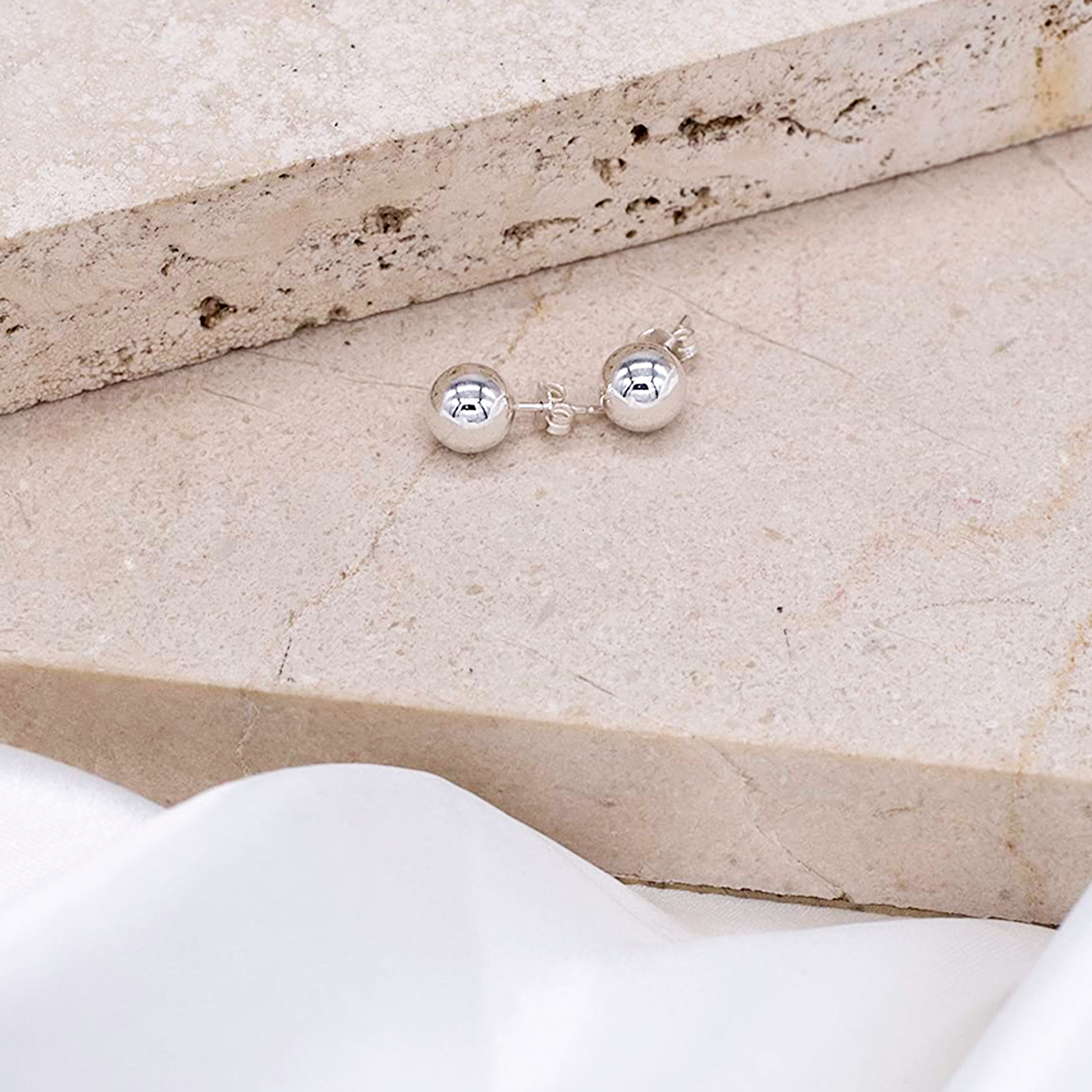 Aritos De Plata 925 Bolitas 8mm 3