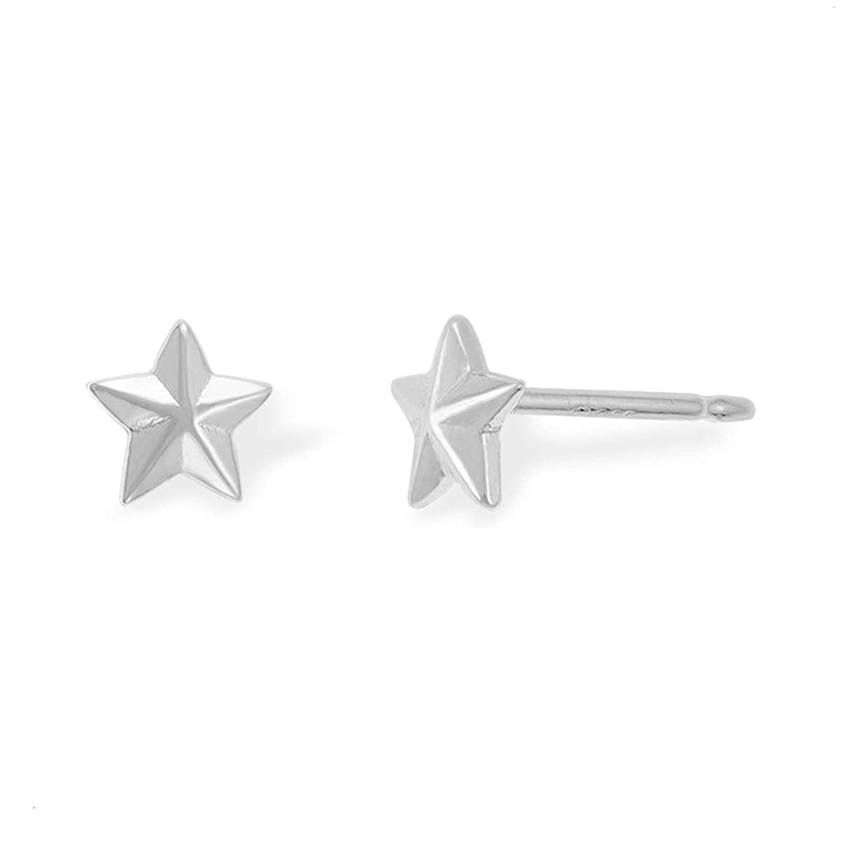 Aros Estrella Lisa Pequeños Plata 925