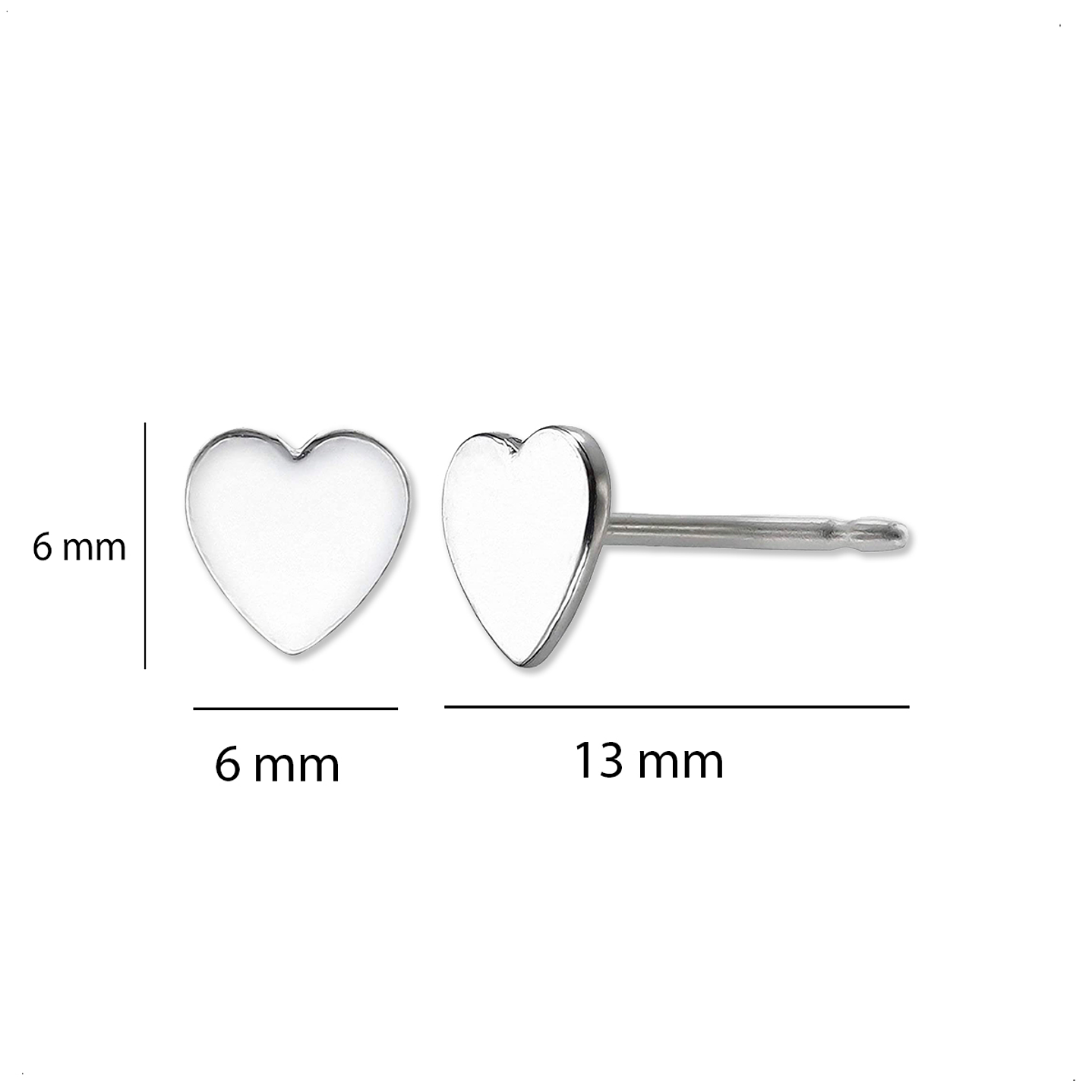 Aritos De Plata 925 Corazón 2