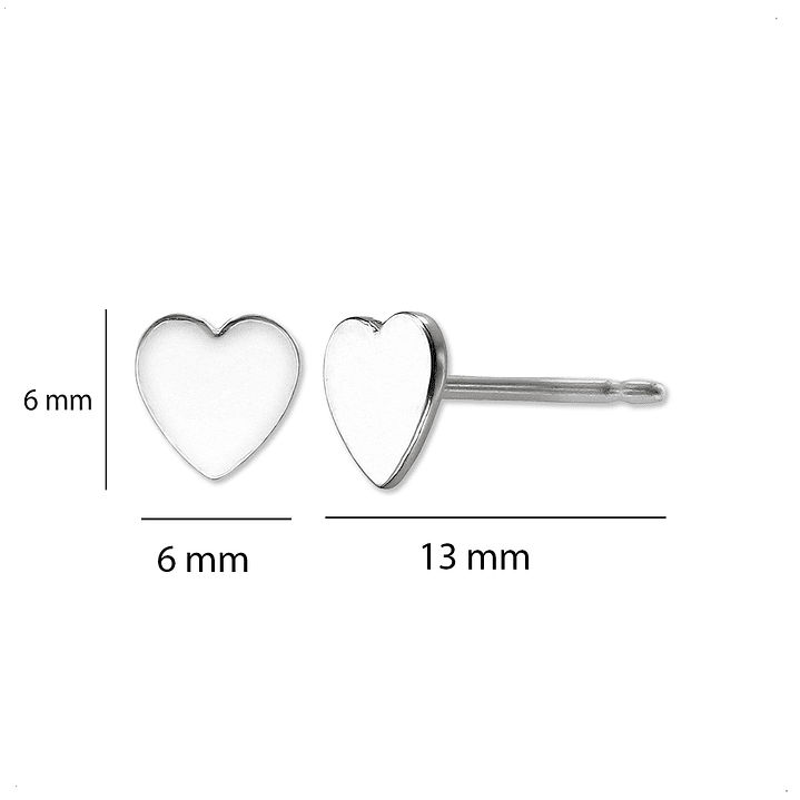 Aritos De Plata 925 Corazón 2