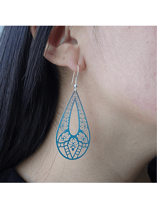 Aros De Plata 925 Gotas Filigrana Bohemias