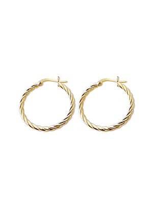 Aros De Plata Con Baño De Oro Argollas Concon