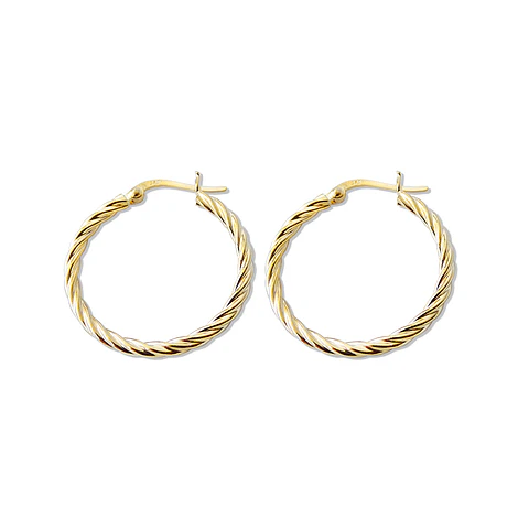 Aros De Plata Con Baño De Oro Argollas Concon