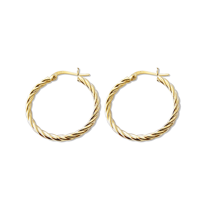 Aros De Plata Con Baño De Oro Argollas Concon 1