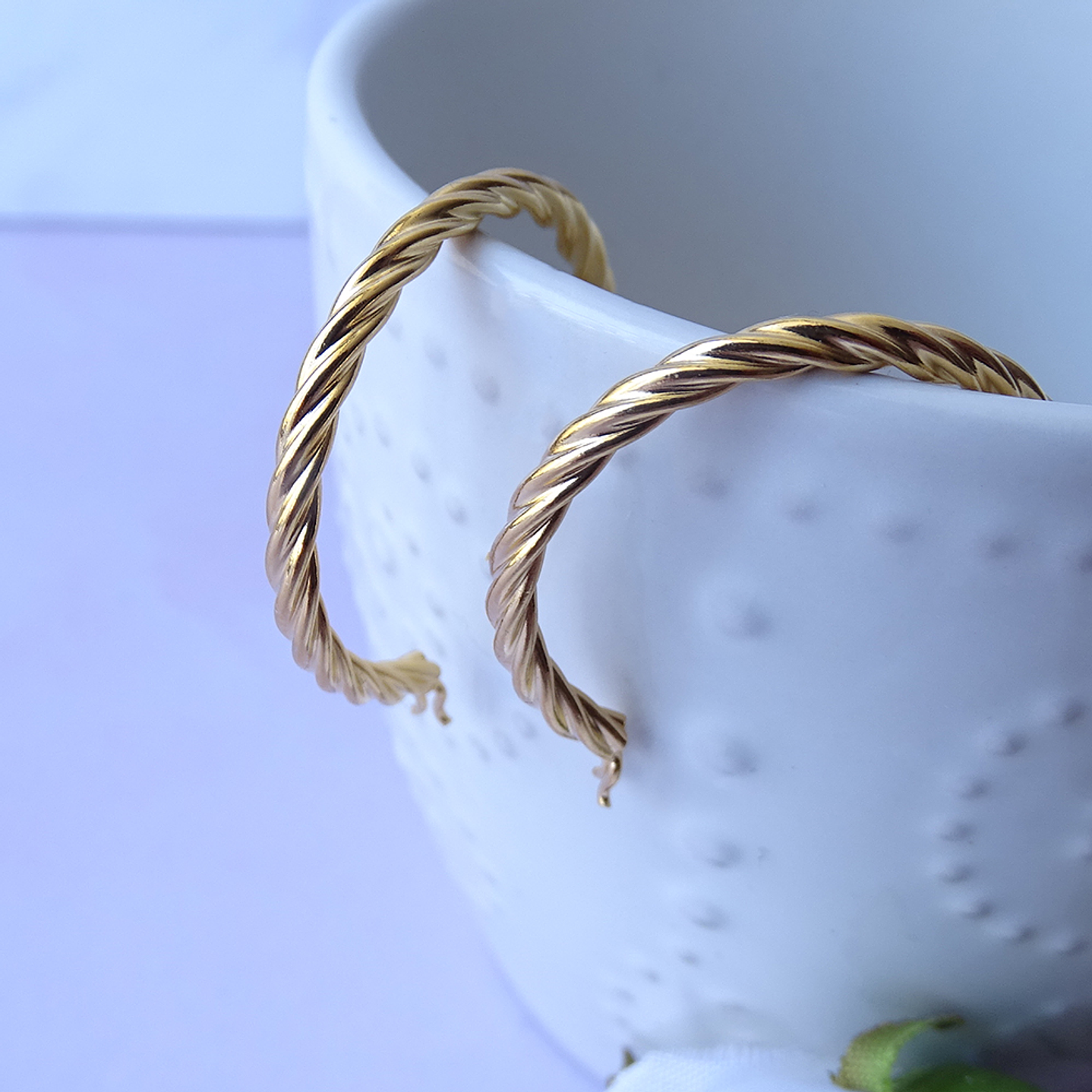 Aros De Plata Con Baño De Oro Argollas Concon 3