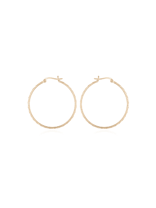 Aros De Plata Con Baño De Oro Argollas Facetadas