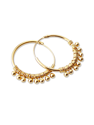 Aros De Plata Con Baño De Oro Argollas Brasil