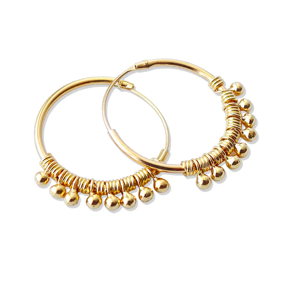 Aros De Plata Con Baño De Oro Argollas Brasil 1