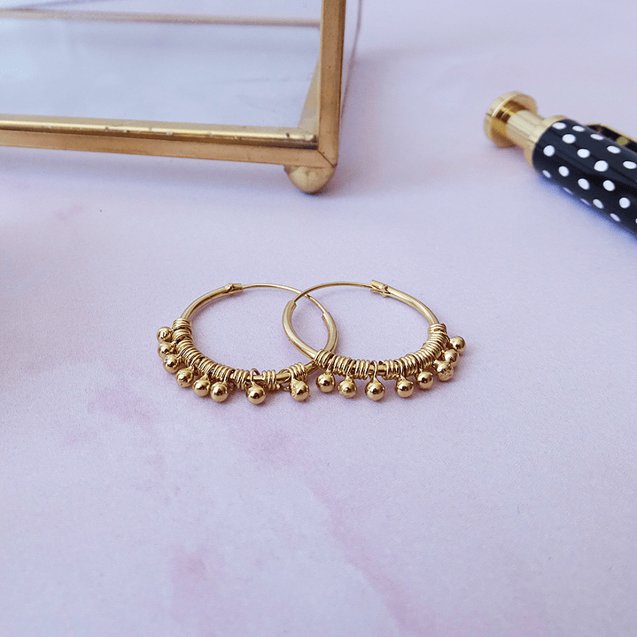 Aros De Plata Con Baño De Oro Argollas Brasil 3