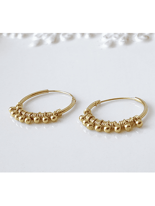 Aros De Plata Con Baño De Oro Argollas Brasil