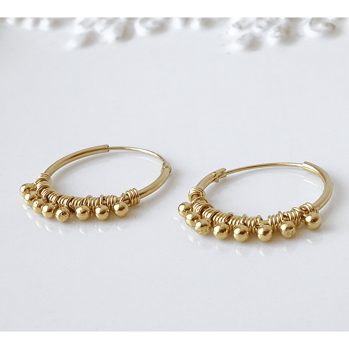 Aros De Plata Con Baño De Oro Argollas Brasil 2