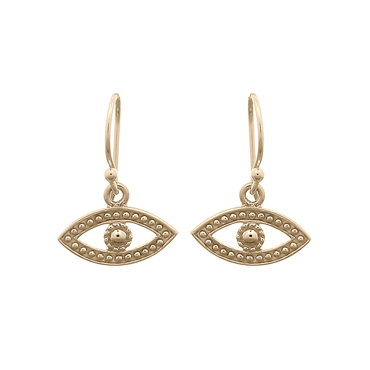 Aros De Plata Con Baño De Oro Ojo Turco 1