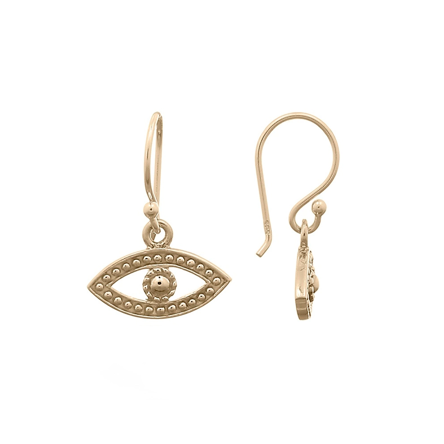 Aros De Plata Con Baño De Oro Ojo Turco 2