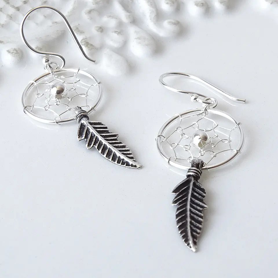 Aros De Plata 925 Atrapasueños 4