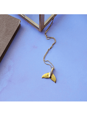 Collar De Plata Con Baño De Oro Cola de Ballena