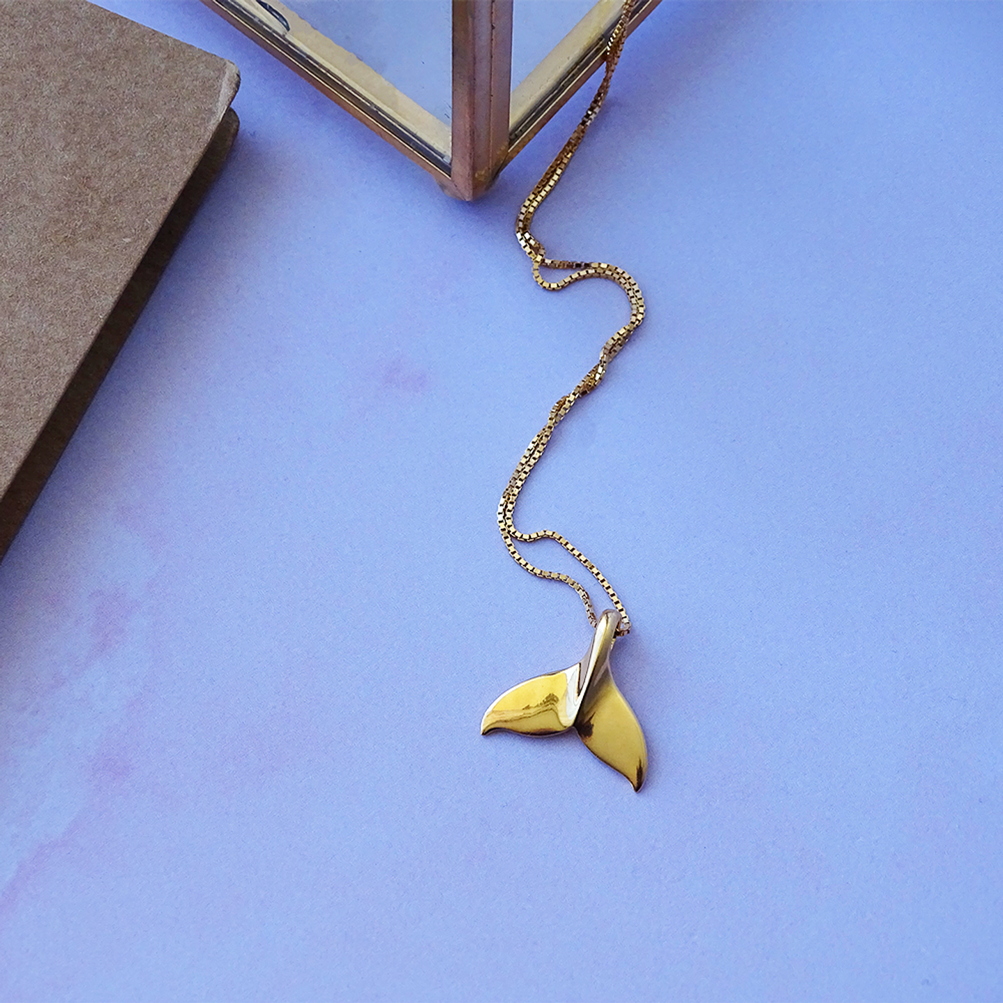 Collar De Plata Con Baño De Oro Cola de Ballena 2