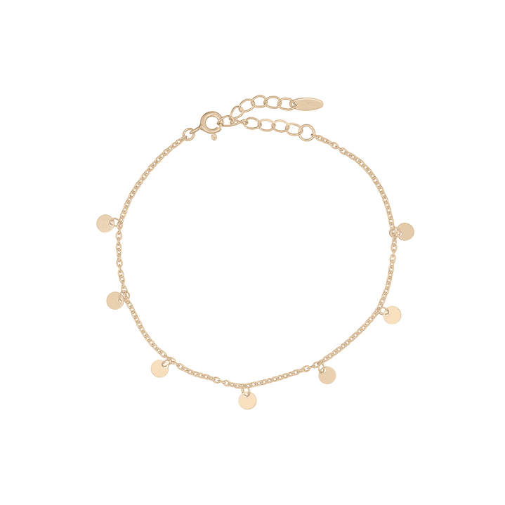 Pulsera De Plata Bañado En Oro Mini Medallas 1