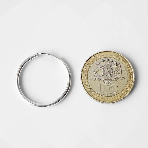 Aros De Plata 925 Argollas 25mm 