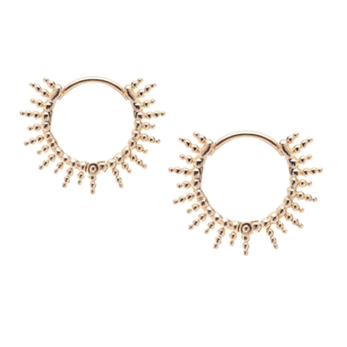 Aros De Plata Con Baño De Oro Argollas Sol Dorado 1