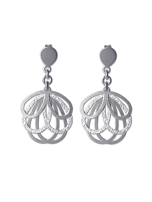 Aros De Plata 925 Petalos