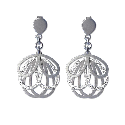 Aros De Plata 925 Petalos