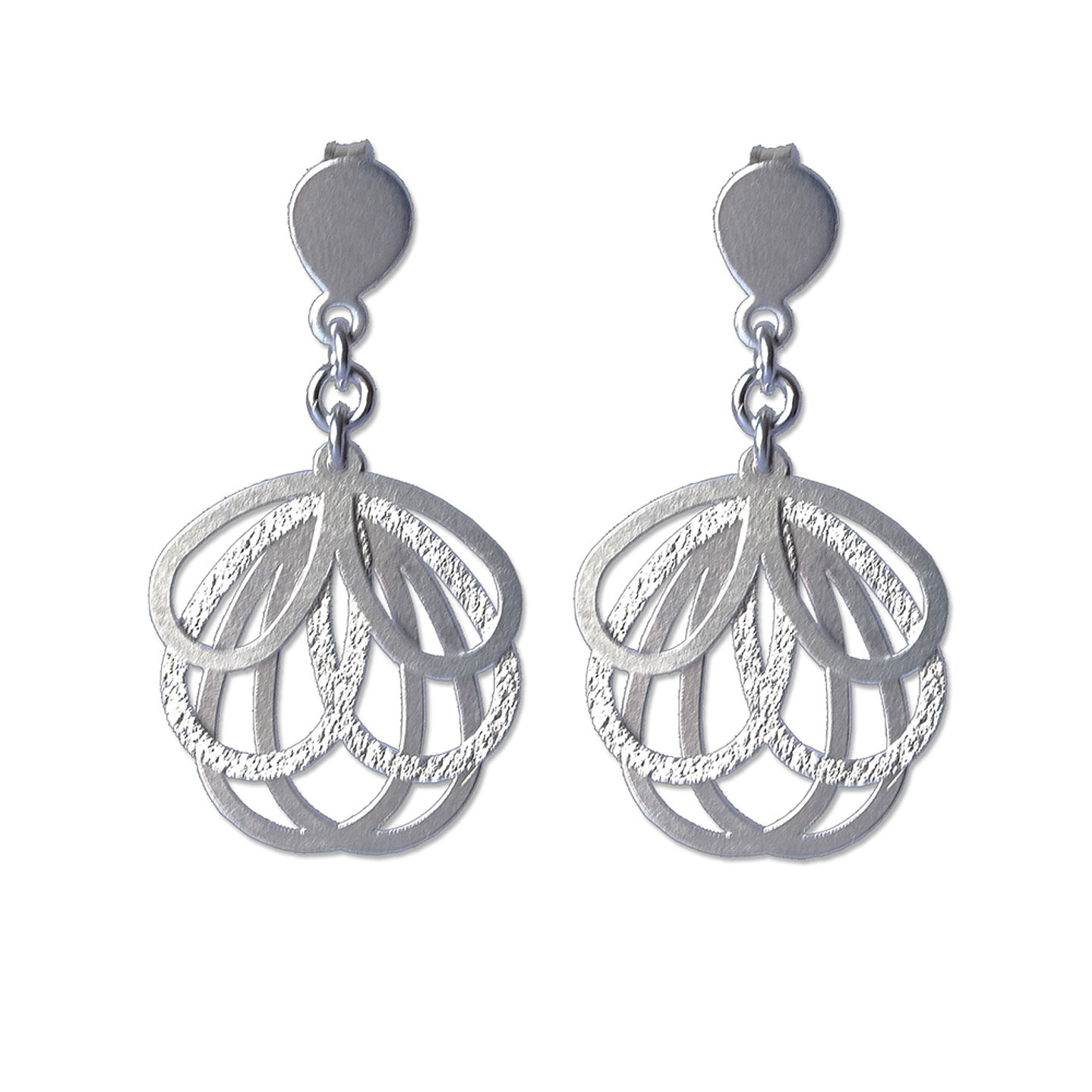 Aros De Plata 925 Petalos 1