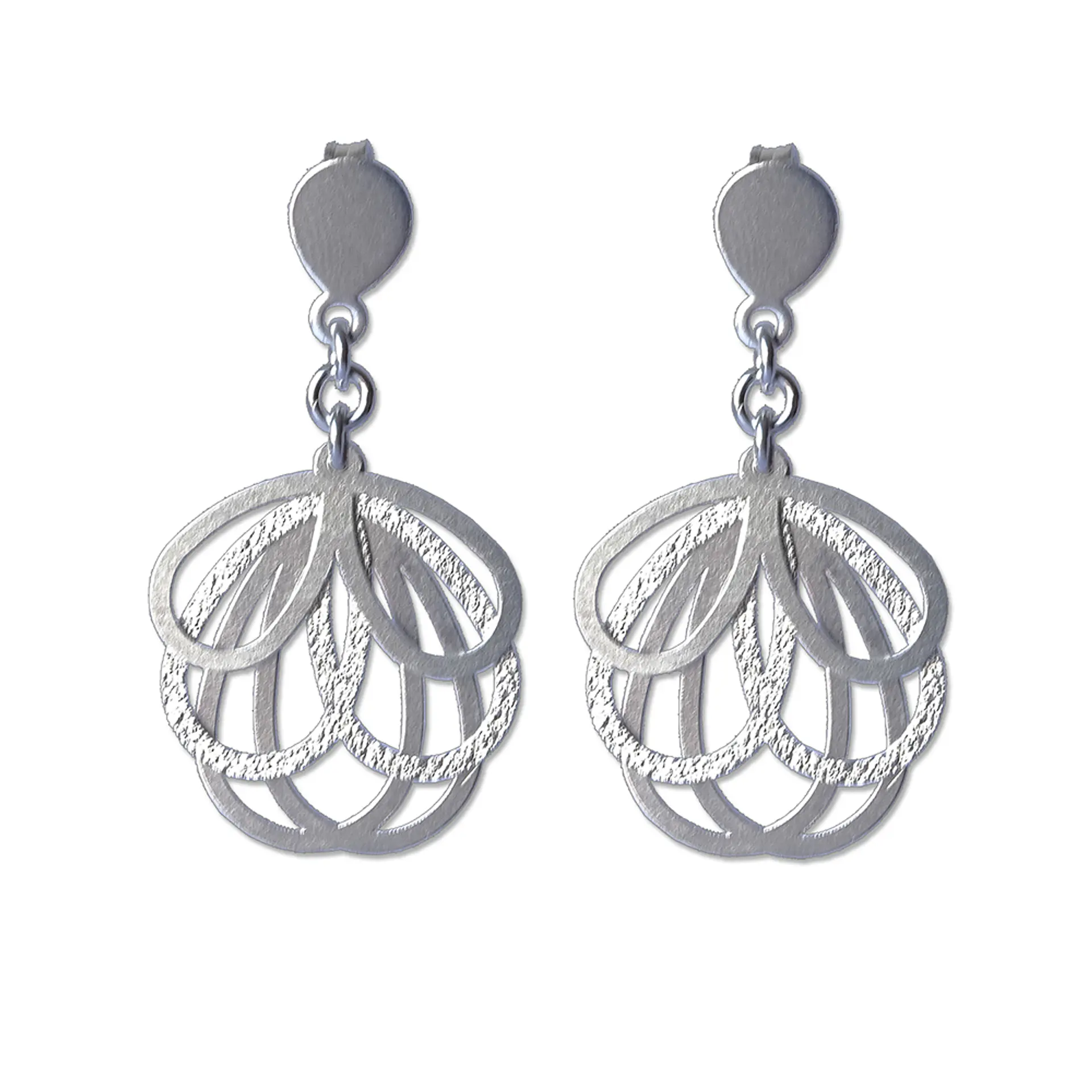 Aros De Plata 925 Petalos 1