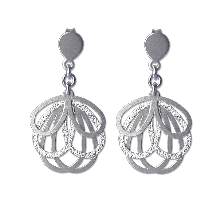 Aros De Plata 925 Petalos 1