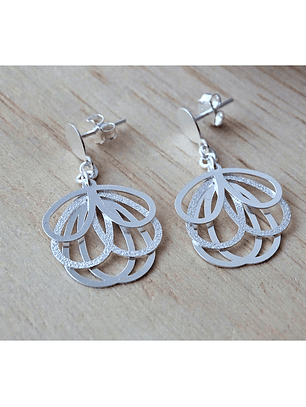 Aros De Plata 925 Petalos