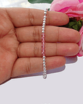 Pulsera Ajustable de Plata 925 con Cristales Rosa