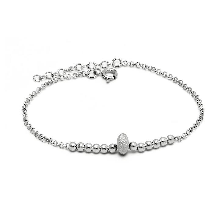 Pulsera De Plata 925 Cuenta Satinada 1