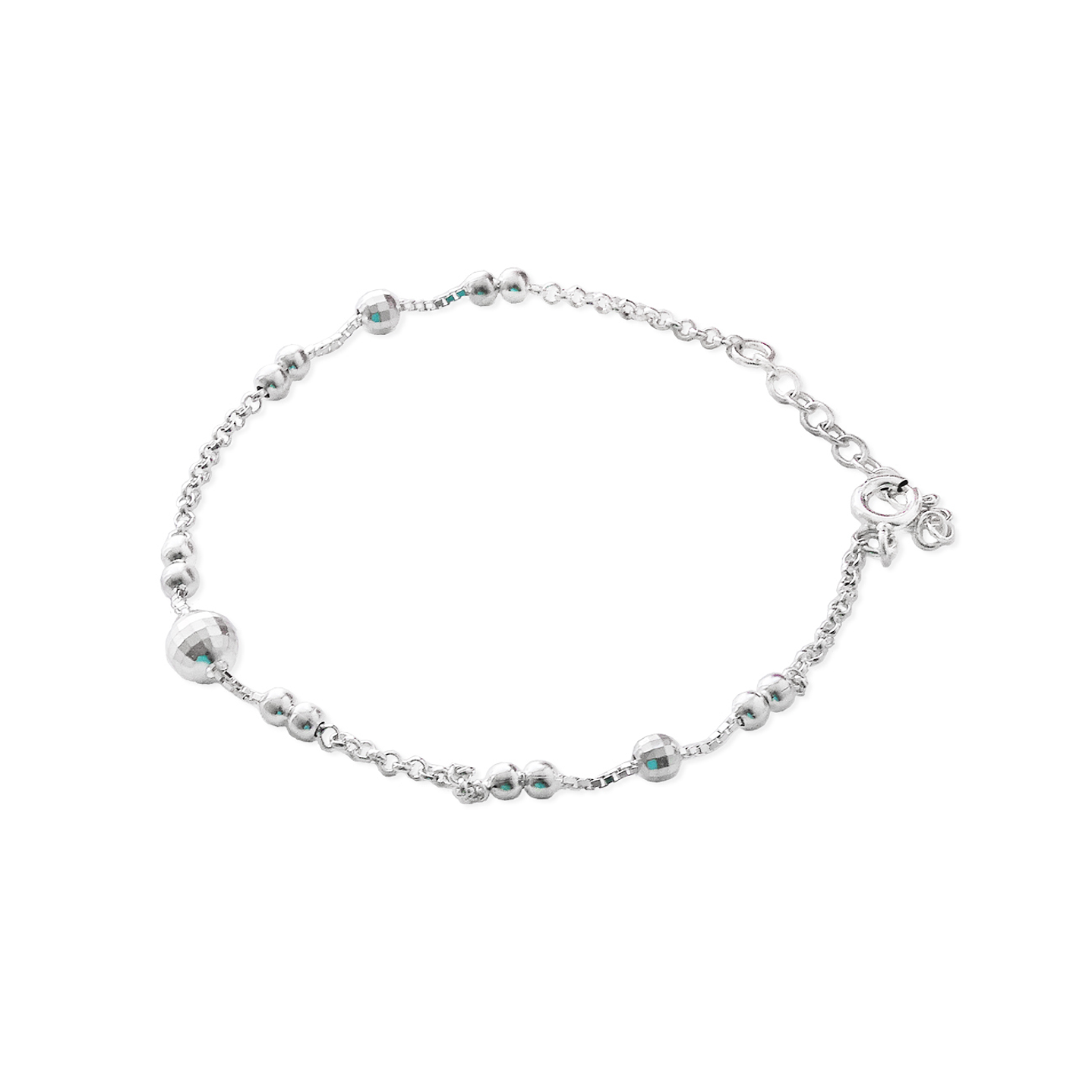 Pulsera De Plata 925 Puntos Plateados 1