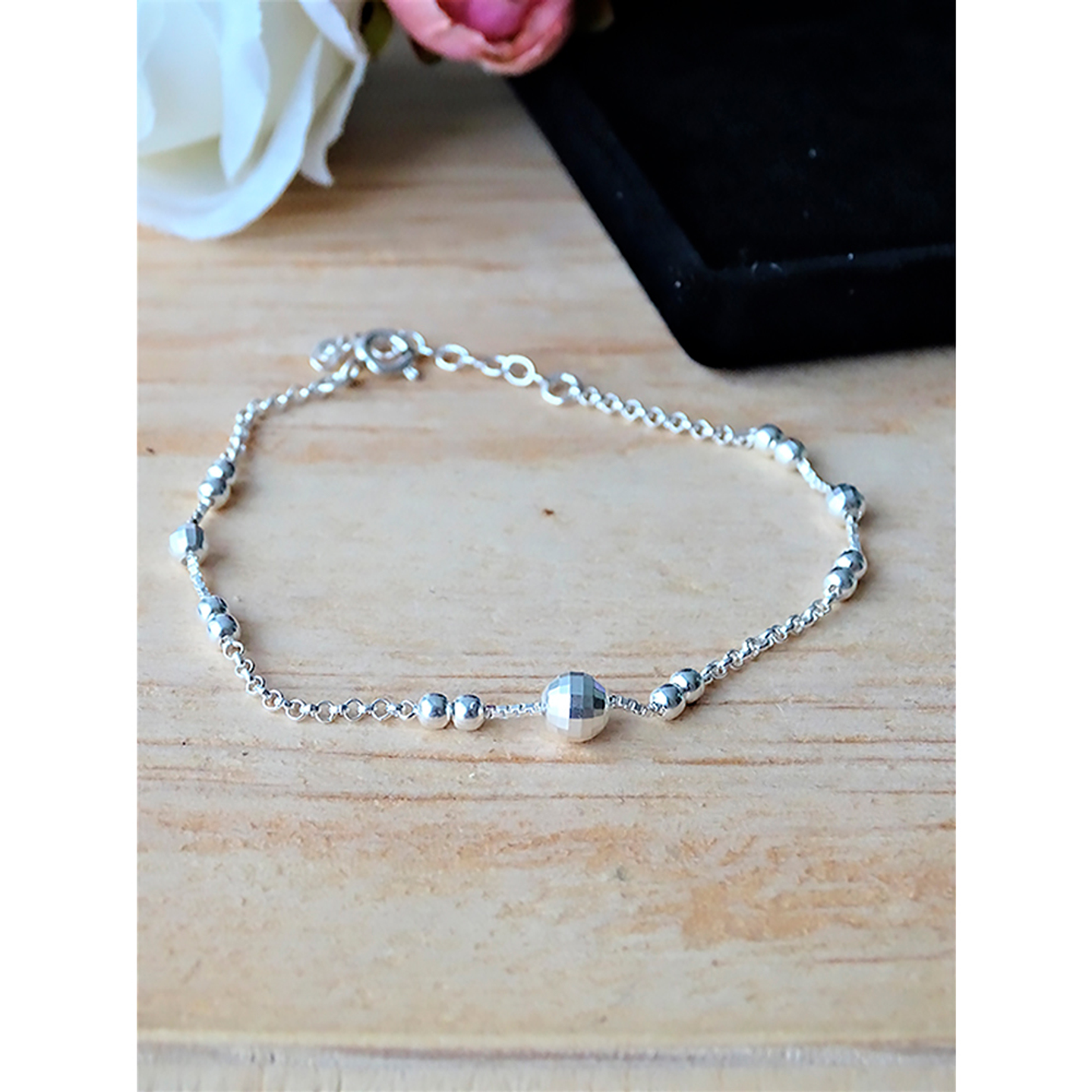 Pulsera De Plata 925 Puntos Plateados 2