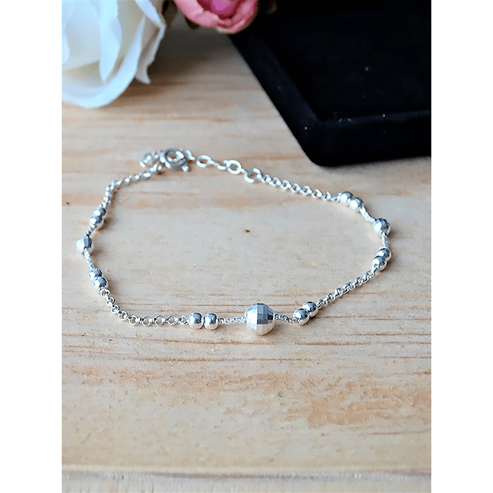 Pulsera De Plata 925 Puntos Plateados 2