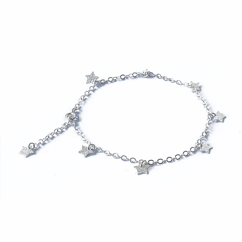 Tobillera De Plata 925 Estrellas