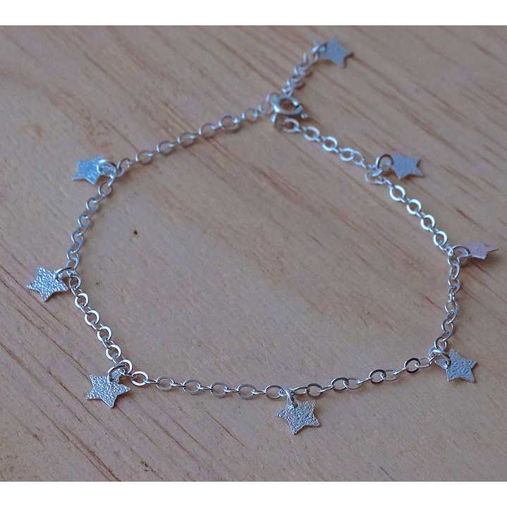 Tobillera De Plata 925 Estrellas 3