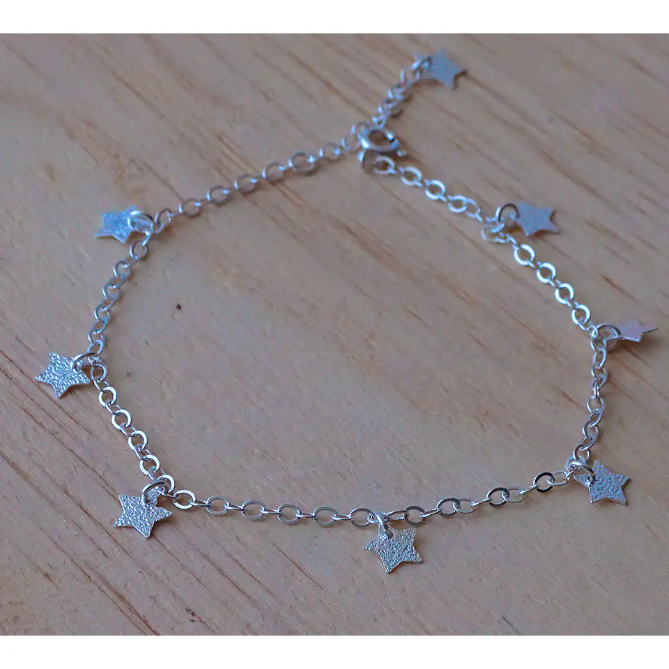 Tobillera De Plata 925 Estrellas 3